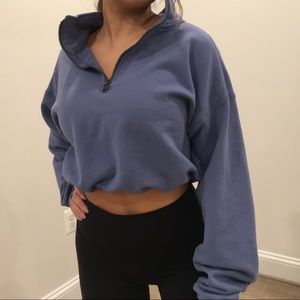 VINTAGE DRAWSTRING CROP QUARTERZIP